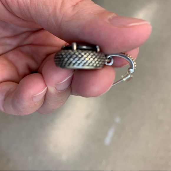 Made in Thailand nickel free SS (925) /14k gold earrings -gray stone - Picture 8 of 8